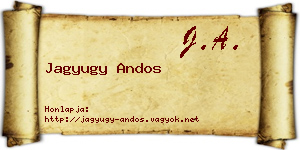Jagyugy Andos névjegykártya